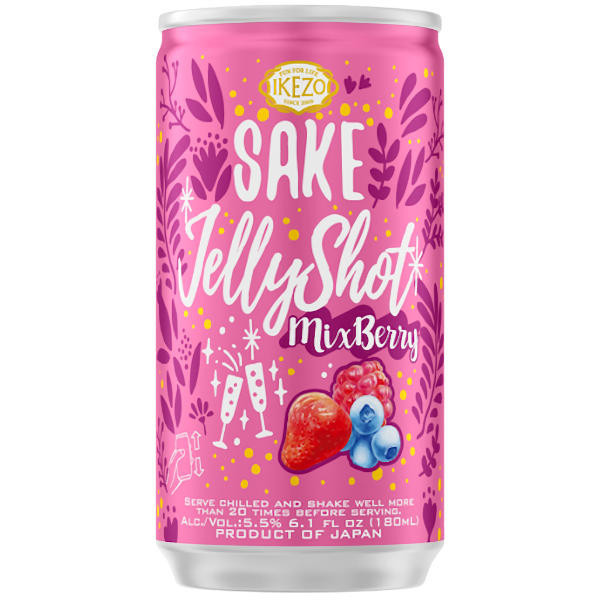 Ozeki Ikezo Mix Berry Sparkling Jelly Shot Sake 180ml Can | Liquorama