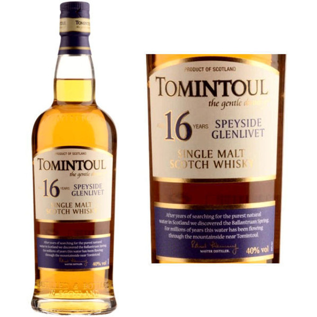 TOMINTOUL GLENLIVETウイスキー700ml Tomintoul 16 Year Old Speyside Glenlivet 750ml