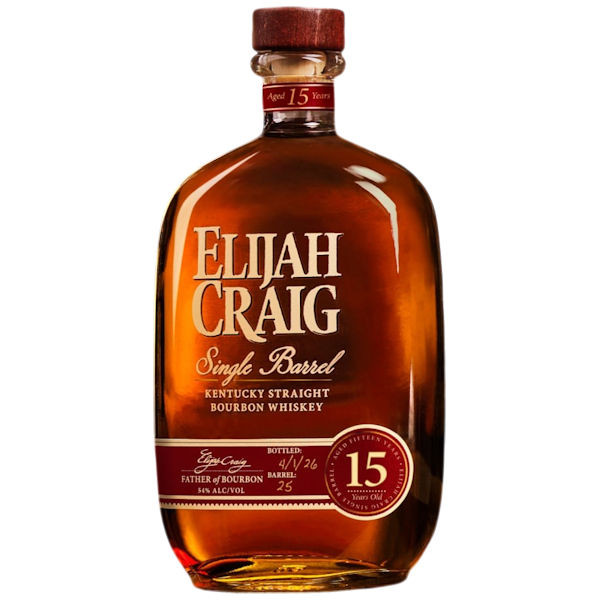 Elijah Craig 15 Year Old Single Barrel Kentucky Straight Bourbon Whiskey 750ml856160000011