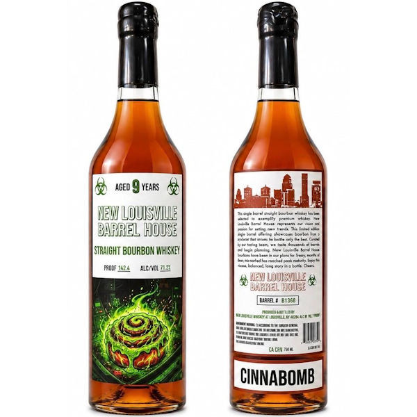 New Louisville 9 Year Old CINNABOMB Straight Bourbon Whiskey 750ml'
