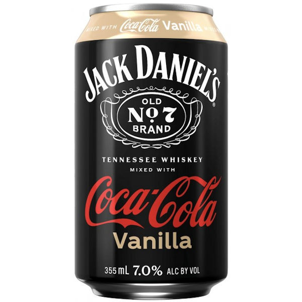 Jack Daniel's Vanilla Coke Cocktail Ready To Drink 12oz 4 Pack Cans