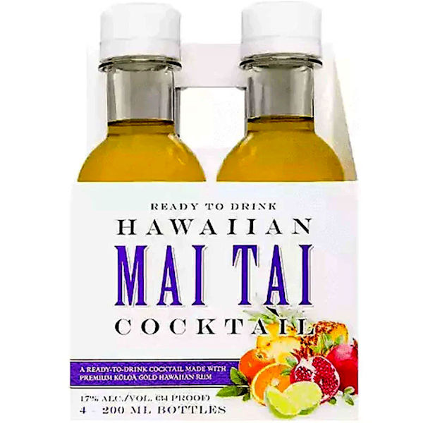 Koloa Hawaiian Mai Tai Rum Cocktail Ready-To-Drink 4-pk 200ml Bottles