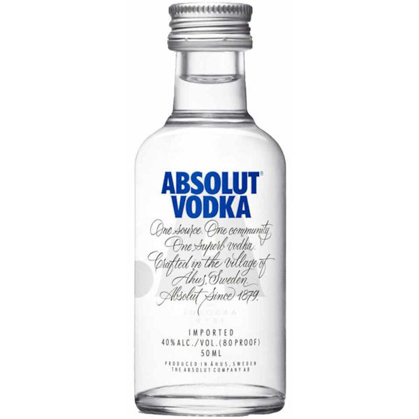 50ml Mini Absolut Swedish Grain Vodka | FineWineHouse