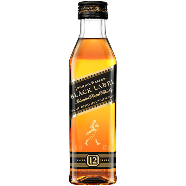 50ml Mini Johnnie Walker Black Label 12 Year Old Blended Scotch