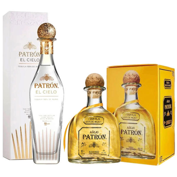 クエルボ、パトロン1800 Tequila Añejo 、PATRONセット Patron El Cielo Tequila 750ml + Patron Anejo Tequila 750ml Bundle