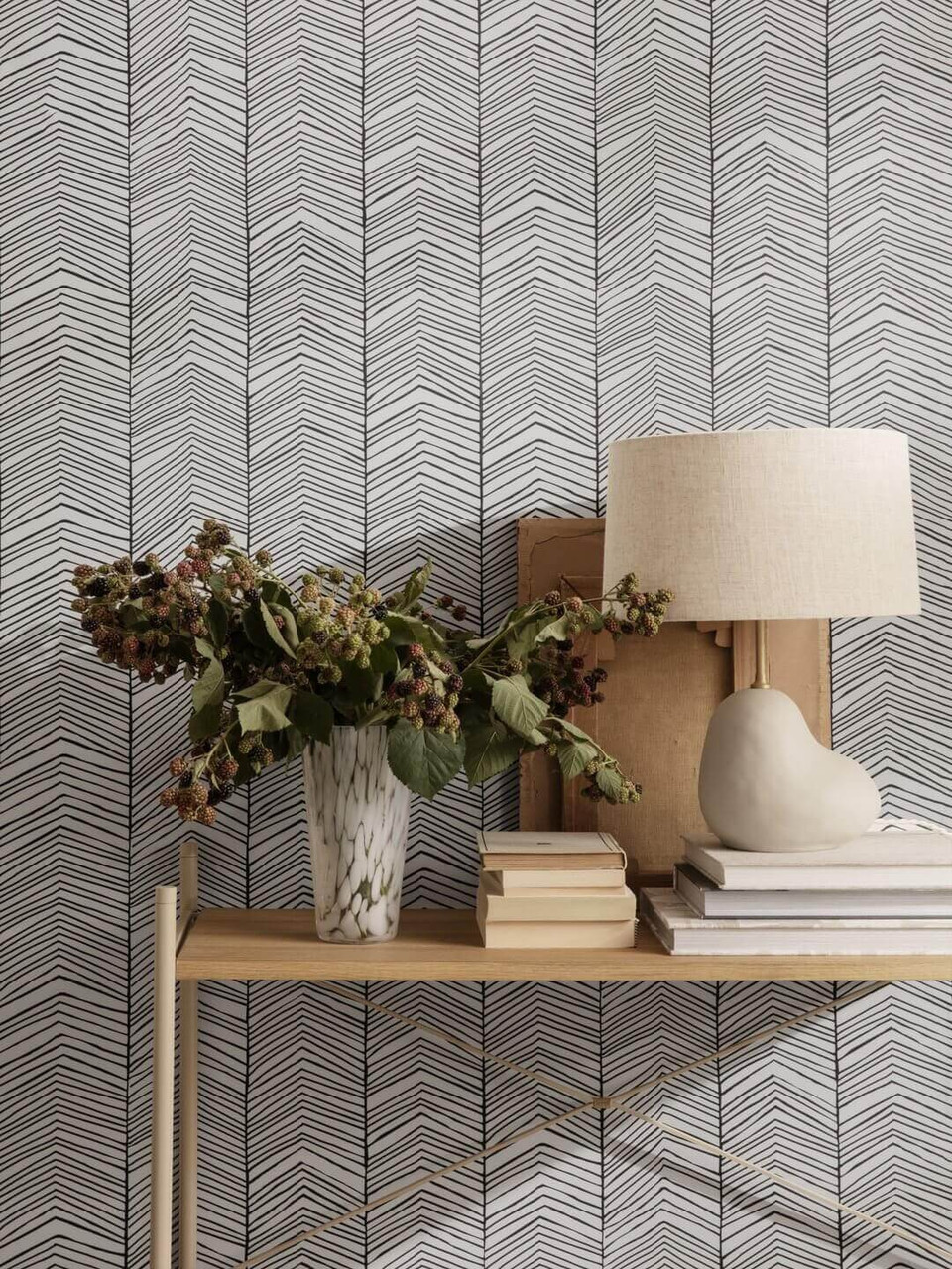 Herringbone Wallpaper – Cozy Nursery