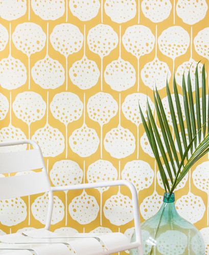 Bright fun floral wallpaper.