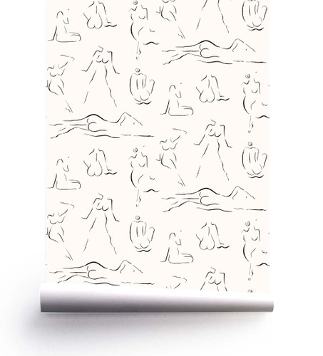 Nude No. 7 white wallpaper roll.