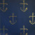 Navy blue type 2 wallcovering with gold anchors.