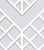 Neutral blue gray wallpaper with a trellis pattern.