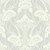 Grey wallpaper in a damask pattern with large flowers.