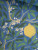 Rich hues of blue with foliages and lemons on luxurious wallpaper.
