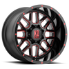 XD XD820 GRENADE 20x9 ET0 6x135 87.10mm SATIN BLACK MILLED W/ RED TINTED CLEAR COAT (Load Rated 1134kg)