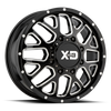 XD XD843 GRENADE DUALLY 20x8.25 ET127 8x210 154.30mm GLOSS BLACK MILLED - FRONT (Load Rated 1451kg)