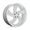 US MAGS U134 DESPERADO 22x10.5 ET01 5x127 78.10mm SILVER BRUSHED FACE MILLED DIAMOND CUT LIP (Load Rated 862kg)