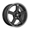 Motegi Racing MR116 FS5 16x7 ET40 5x108/114.3 72.56mm GLOSS BLACK W/ MACHINED FLANGE (Load Rated 717kg)
