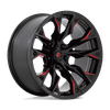 Fuel D823 FLAME 20x10 ET-18 5x127 71.50mm GLOSS BLACK MILLED W/ CANDY RED (Load Rated 1134kg)
