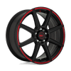 Motegi Racing MR142 CS8 18x8 ET45 5x100/114.3 72.56mm SATIN BLACK W/ RED STRIPE (Load Rated 760kg)