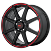 Motegi Racing MR142 CS8 18x8 ET45 5x100/114.3 72.56mm SATIN BLACK W/ RED STRIPE (Load Rated 760kg)