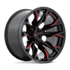 Fuel D823 FLAME 22x12 ET-44 5x127 71.50mm GLOSS BLACK MILLED W/ CANDY RED (Load Rated 1134kg)