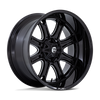 Fuel DARKSTAR 24x12 ET-44 6x135/139.7 106.10mm GLOSS BLACK MILLED (Load Rated 1134kg)