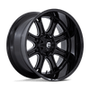 Fuel DARKSTAR 20x9 ET1 8x170 125.10mm GLOSS BLACK MILLED (Load Rated 1678kg)