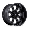 Fuel DARKSTAR 22x10 ET-18 8x165 125.10mm GLOSS BLACK MILLED (Load Rated 1678kg)