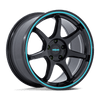 Rotiform RC208 BPU 18x9.5 ET38 5x114.3 72.56mm GLOSS BLACK W/ TEAL STRIPE (Load Rated 612kg)