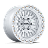 KMC KM554 AZTEC 17x8.5 ET0 6x120 66.90mm GLOSS SILVER W/ MACHINED FACE (Load Rated 1202kg)