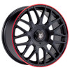 FOX VR3 17x7.5 ET40 5x100;Wheel PCD=5x108 SATIN BLACK RED LIP (Load 690kg) FXVR3H749477SBRL