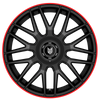 FOX VR3 19x9 ET47 5x112;Wheel PCD=5x120 SATIN BLACK RED LIP (Load 690kg) FXVR3K949014SBRL