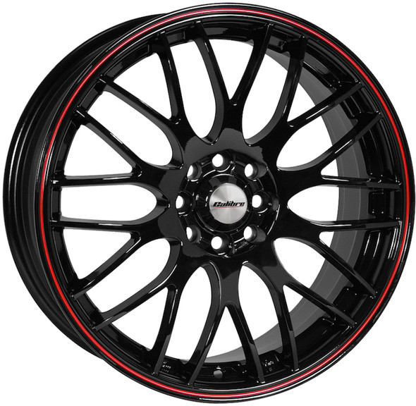 Calibre Motion 17x7 ET43 73.1mm 5x108 / 5x112 Black / Red Pinstripe