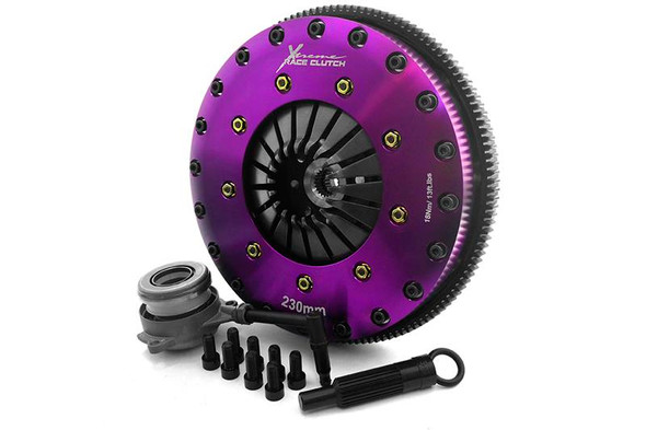 Xtreme 230mm Carbon Blade Twin Plate Clutch Kit Incl Flywheel & CSC Volkswagen Golf GTI (KVW23698-2P) www.srbpower.com