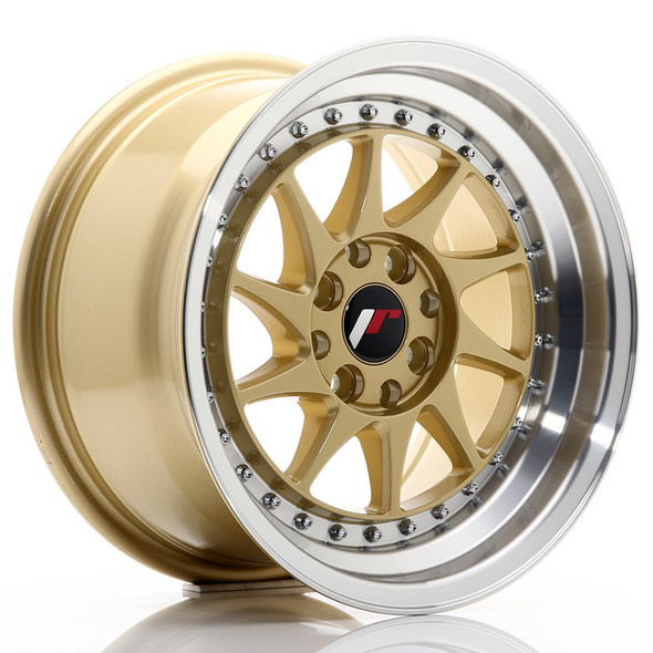 JR Wheels JR26 15x8 ET25 4x100/108 Gold w/Machined Lip www.srbpower.com