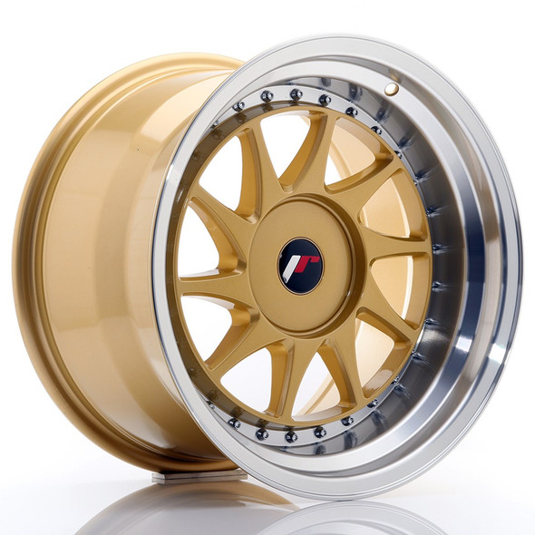 JR Wheels JR26 17x10 ET20-25 CUSTOM PCD Gold w/Machined Lip www.srbpower.com