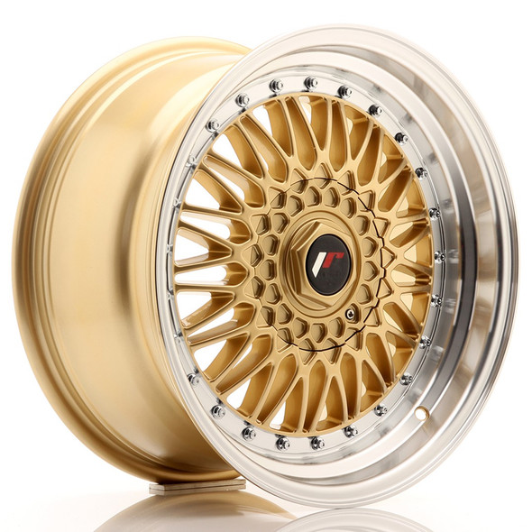 JR Wheels JR9 17x8.5 ET20-35 CUSTOM PCD Gold w/Machined Lip www.srbpower.com