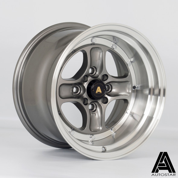 Autostar Classic 15x9 ET0 4x100 4x114.3 73.1mm RLGunmetal (AS-CLAS9015ACP00RLGM0731) www.srbpower.com