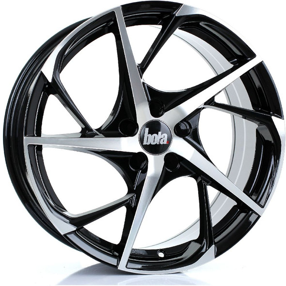 BOLA B18 19x8.5 5x114 BLACK POLISHED FACE Custom Offset: ET25 TO ET45 www.srbpower.com