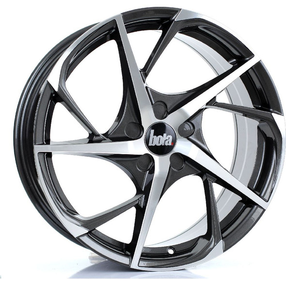 BOLA B18 19x8.5 5x105 GUNMETAL POLISHED FACE Custom Offset: ET25 TO ET45 www.srbpower.com