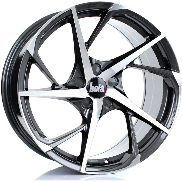 BOLA B18 19x9.5 5x115 GUNMETAL POLISHED FACE Custom Offset: ET25 TO ET45 www.srbpower.com