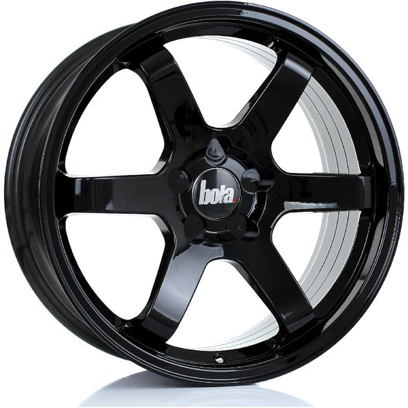 BOLA B1R 18x8.5 5x100 GLOSS BLACK Custom Offset: ET25 TO ET45 www.srbpower.com