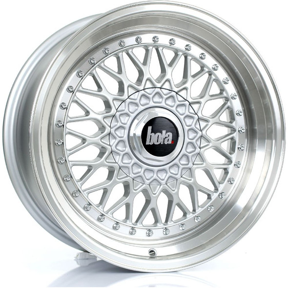 BOLA TX09 17x8 4x100 SILVER POLISHED LIP Custom Offset: ET20 TO ET38 www.srbpower.com