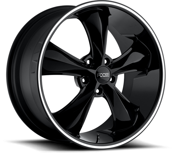 Foose 18x8.5 ET34 5x114.3 72.6mm BLACK + MACHINED www.srbpower.com