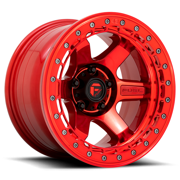 Fuel D123 BLOCK BEADLOCK 17x8.5 ET0 6x139.7 106.10mm CANDY RED W/ CANDY RED RING (Load Rated 1134kg)