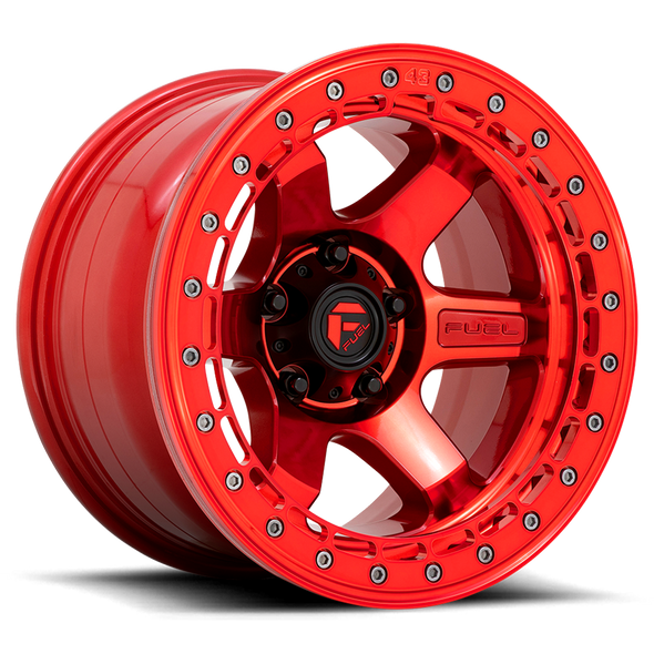 Fuel D123 BLOCK BEADLOCK 17x8.5 ET0 6x135 87.10mm CANDY RED W/ CANDY RED RING (Load Rated 1134kg)