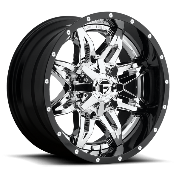 Fuel D266 LETHAL 20x10 ET-19 8x165.1 125.10mm CHROME PLATED GLOSS BLACK LIP (Load Rated 1587kg)