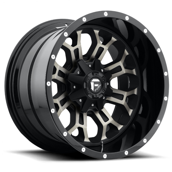Fuel D561 CRUSH 18x9 ET-12 5x114.3/127 78.10mm GLOSS MACHINED DOUBLE DARK TINT (Load Rated 1134kg)