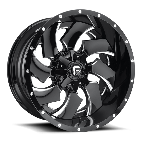 Fuel D574 CLEAVER 20x10 ET-18 8x165.1 125.10mm GLOSS BLACK MILLED (Load Rated 1678kg)