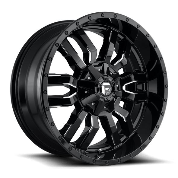 Fuel D595 SLEDGE 20x9 ET01 5x114.3/127 78.10mm GLOSS BLACK MILLED (Load Rated 1134kg)