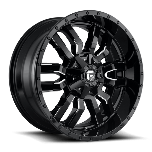 Fuel D595 SLEDGE 20x9 ET01 6x135/139.7 106.10mm GLOSS BLACK MILLED (Load Rated 1134kg)